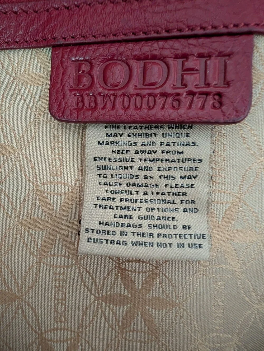 Bodhi Women's Red Leather Tote Bag